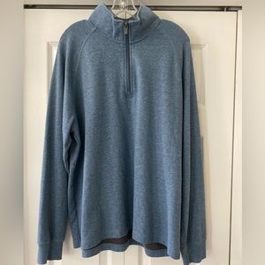 Bean Men’s 1/4 Zip Light Blue Sweater Pullover Slightly Fitted Size L REG